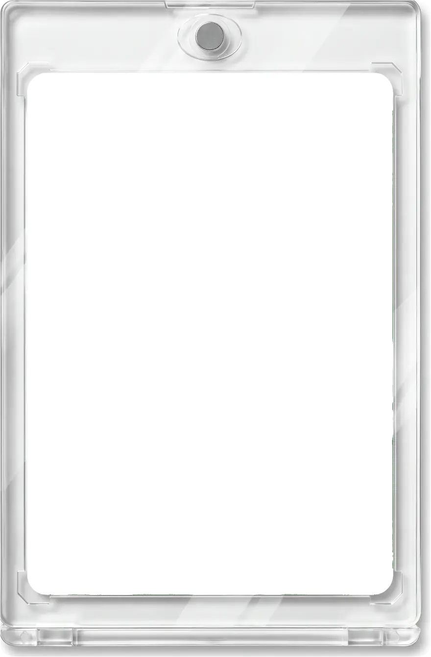 Leere, transparente Sammler-Hülle mit Magnetverschluss